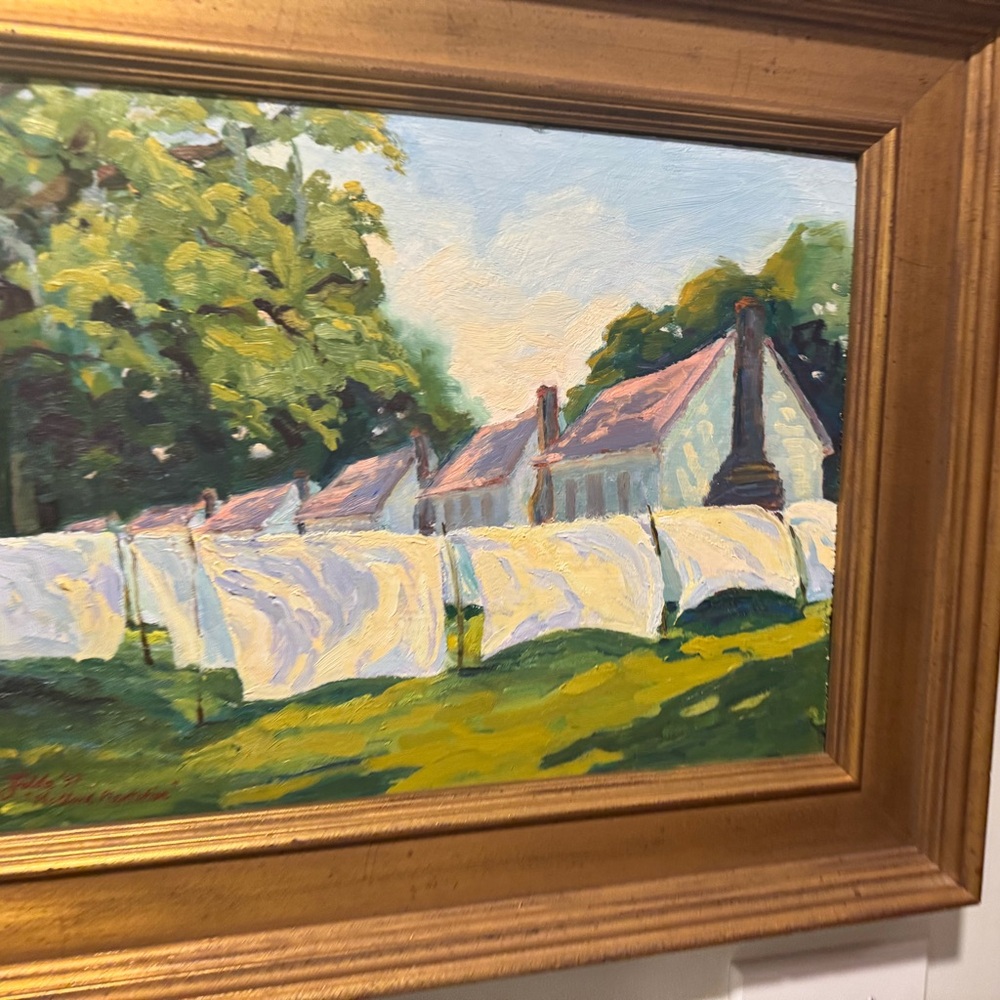 McCloud Plantation oil painting with Gold Frame